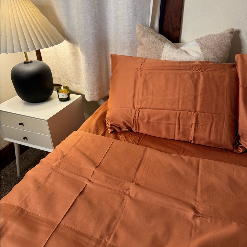 Nest Organic Cotton Sheet Set in Terracotta — Queen